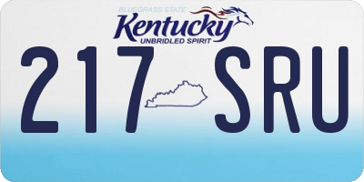 KY license plate 217SRU