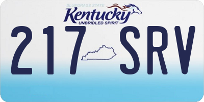 KY license plate 217SRV