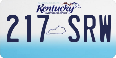 KY license plate 217SRW