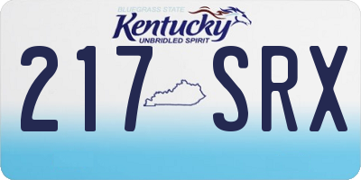 KY license plate 217SRX