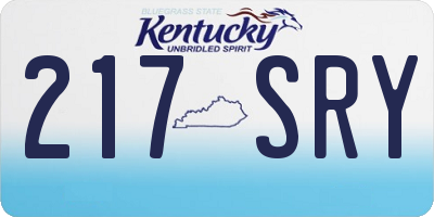 KY license plate 217SRY