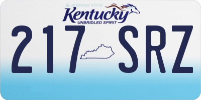 KY license plate 217SRZ
