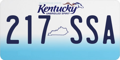 KY license plate 217SSA