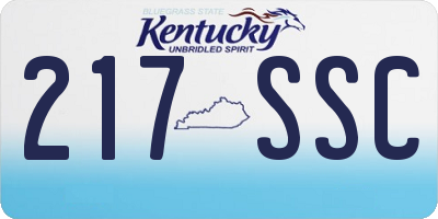 KY license plate 217SSC