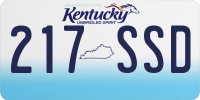 KY license plate 217SSD