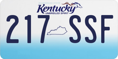 KY license plate 217SSF