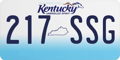 KY license plate 217SSG