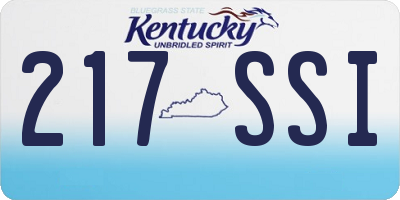 KY license plate 217SSI
