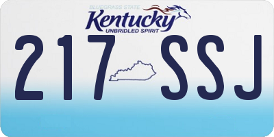 KY license plate 217SSJ