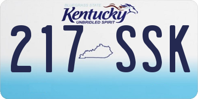 KY license plate 217SSK