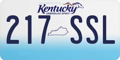 KY license plate 217SSL