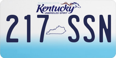 KY license plate 217SSN