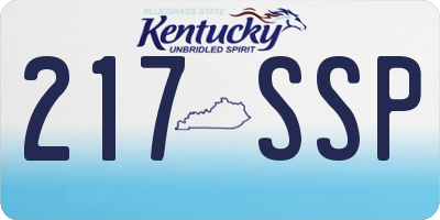 KY license plate 217SSP