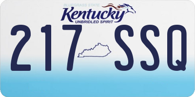 KY license plate 217SSQ