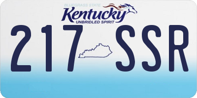 KY license plate 217SSR