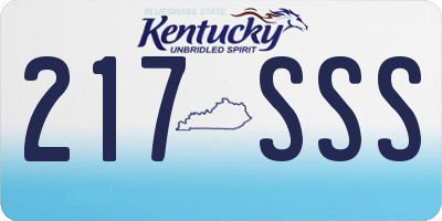 KY license plate 217SSS