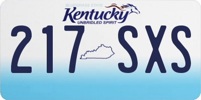 KY license plate 217SXS