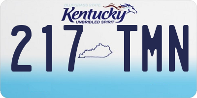 KY license plate 217TMN