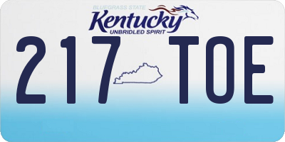 KY license plate 217TOE