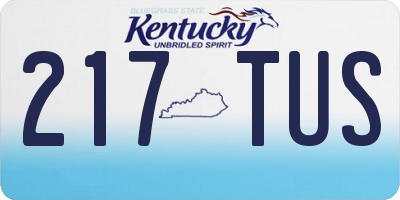 KY license plate 217TUS