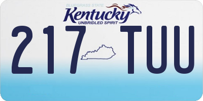 KY license plate 217TUU