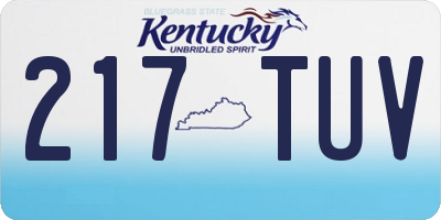 KY license plate 217TUV