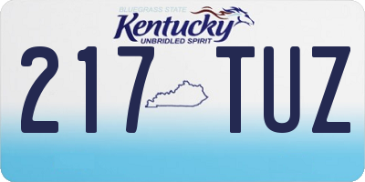 KY license plate 217TUZ