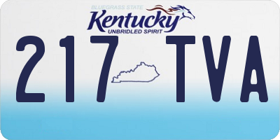 KY license plate 217TVA