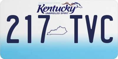 KY license plate 217TVC
