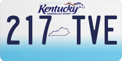 KY license plate 217TVE