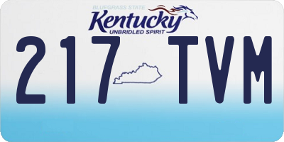 KY license plate 217TVM