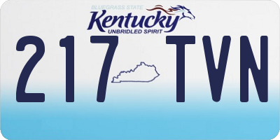 KY license plate 217TVN