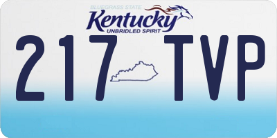 KY license plate 217TVP