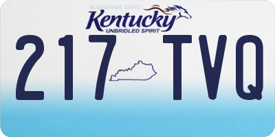 KY license plate 217TVQ