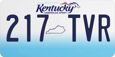 KY license plate 217TVR