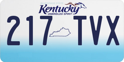 KY license plate 217TVX