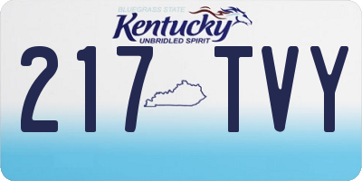 KY license plate 217TVY