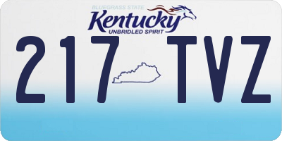 KY license plate 217TVZ
