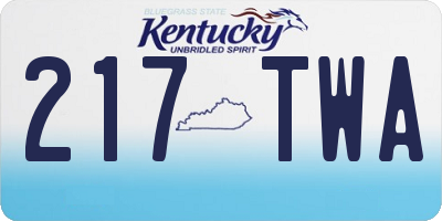KY license plate 217TWA