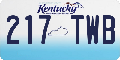 KY license plate 217TWB
