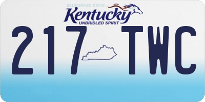 KY license plate 217TWC