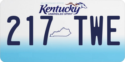 KY license plate 217TWE