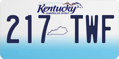 KY license plate 217TWF