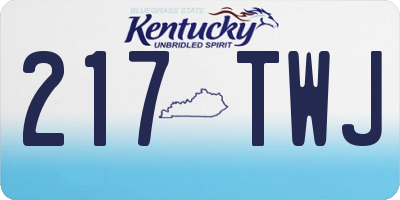 KY license plate 217TWJ