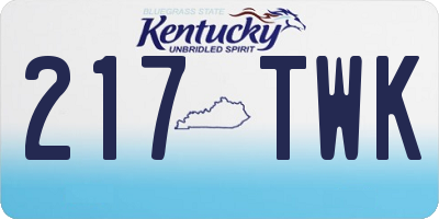 KY license plate 217TWK