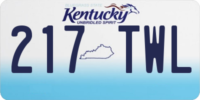 KY license plate 217TWL