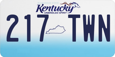 KY license plate 217TWN