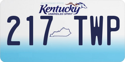 KY license plate 217TWP