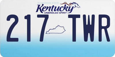 KY license plate 217TWR