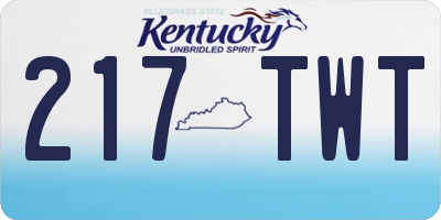 KY license plate 217TWT